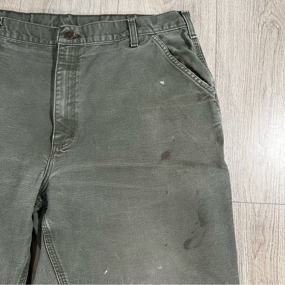 Vintage Carhartt Carpenter Grey-Green Work Pants Trousers - Picture 5 of 12